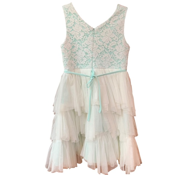 American Princess Lime Green Lace Occasion Dress 12 - Picture 7 of 10